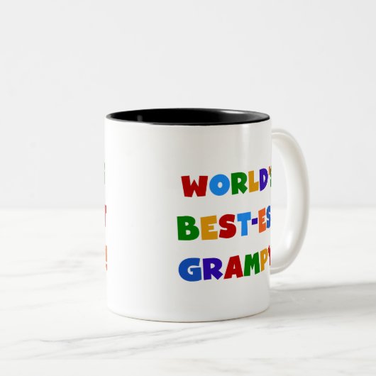 明るい色ベスト米国東部標準時刻GrampyのTシャツおよびギフト ツートーンマグカップ (正面右)