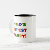 明るい色ベスト米国東部標準時刻GrampyのTシャツおよびギフト ツートーンマグカップ (正面左)