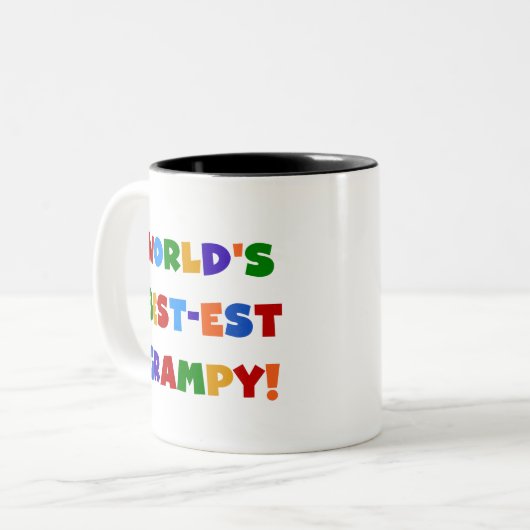 明るい色ベスト米国東部標準時刻GrampyのTシャツおよびギフト ツートーンマグカップ (正面左)