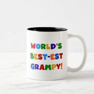 明るい色ベスト米国東部標準時刻GrampyのTシャツおよびギフト ツートーンマグカップ