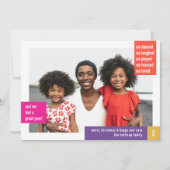 明るい色モダンのブロックフォトクリスマス シーズンカード (正面)