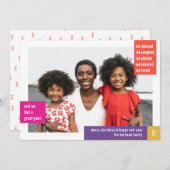 明るい色モダンのブロックフォトクリスマス シーズンカード (正面/裏面)