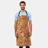 明るい色合いのレンガのようなスケッチ エプロン (着用した状態)