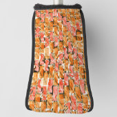 明るい色合いのレンガのようなスケッチ ゴルフヘッドカバー (回転90)