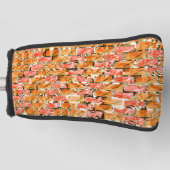 明るい色合いのレンガのようなスケッチ ゴルフヘッドカバー (正面)