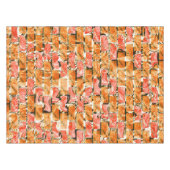 明るい色合いのレンガのようなスケッチ テーブルクロス (正面(横))