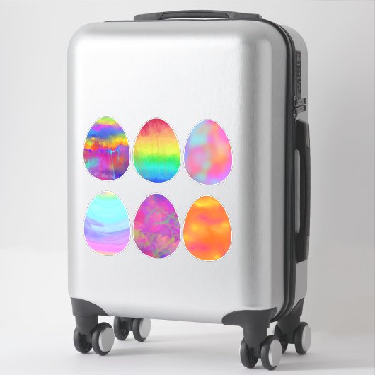 明るい色彩の鮮やかイースターエッグ シール (スーツケース)