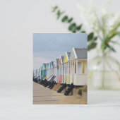 明るい色彩の鮮やかビーチハッツ ポストカード (スタンド正面)
