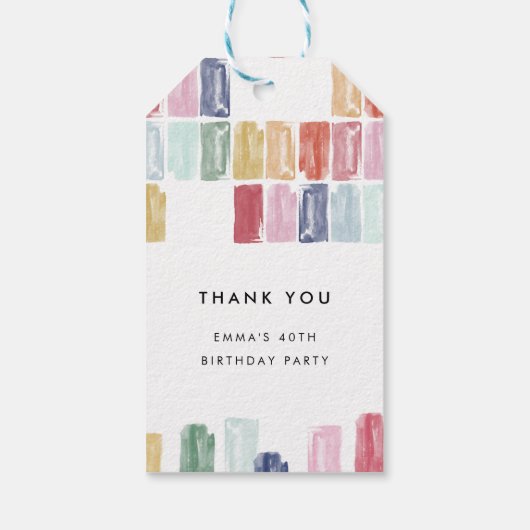 明るい色彩の鮮やか宝石ありがとうギフトラベル ギフトタグ (裏面)