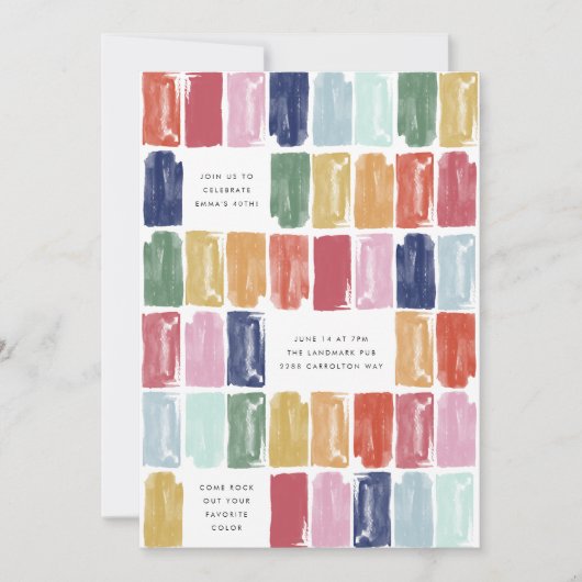 明るい色彩の鮮やか宝石誕生日会の招待状 招待状 (正面)