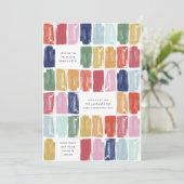 明るい色彩の鮮やか宝石誕生日会の招待状 招待状 (スタンド正面)