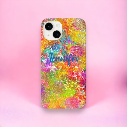 明るい色数々ののキラキラカスタムシ Case-Mate iPhoneケース