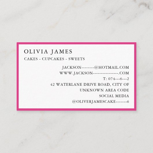 明るい色数々ののスイーツキャンディトリートスイートショップ 名刺 (裏面)