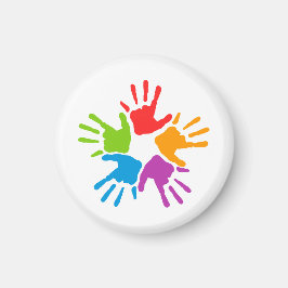 明るい色数々ののダイバーシティ手プリント マグネット