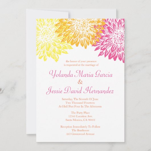 明るい色結婚のハム 招待状 (正面)