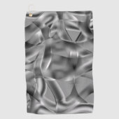 明るい色調の曲線状の灰色の形状 ゴルフタオル (正面)