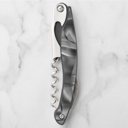 明るい色調の曲線状の灰色の形状 ソムリエナイフ (正面)