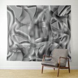 明るい色調の曲線状の灰色の形状 タペストリー