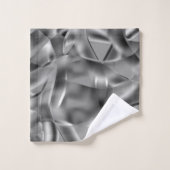 明るい色調の曲線状の灰色の形状 バスタオルセット (ウォッシュタオル)