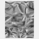 明るい色調の曲線状の灰色の形状 フリースブランケット (正面)