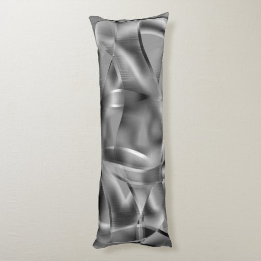 明るい色調の曲線状の灰色の形状 ボディピロー (裏面 (縦))