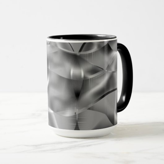 明るい色調の曲線状の灰色の形状 マグカップ (正面右)
