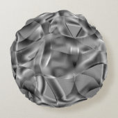 明るい色調の曲線状の灰色の形状 ラウンドクッション (裏面)