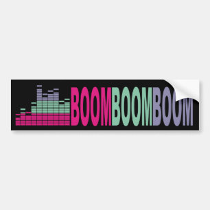 明るい色音楽音声の低音の音80sの石 バンパーステッカー