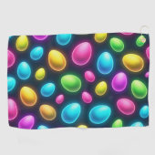 明るい色/ネオンイースターエッグ/春 ゴルフタオル (横)