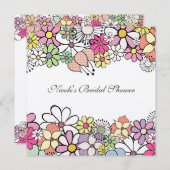 明るい花々カスタムのブライダルシャワー招待 招待状 (正面/裏面)