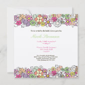 明るい花々カスタムのブライダルシャワー招待 招待状 (裏面)