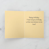 明るい花と帽子とハートの誕生日 カード (内部)