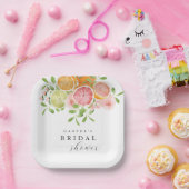 明るい花と柑橘類のブライダルシャワー ペーパープレート (パーティー)