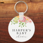 明るい花と柑橘類の赤ちゃんシャワー キーホルダー (正面)