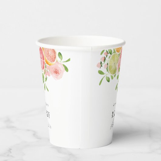 明るい花と柑橘類の赤ちゃんシャワー 紙コップ (右)