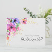 明るい花と金ゴールド 招待状 (スタンド正面)