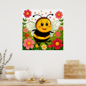 明るい花に囲まれた明るいマンガビー ポスター (キッチン)