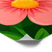 明るい花に囲まれた明るいマンガビー ポスター (角)