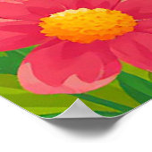 明るい花に囲まれた明るいマンガビー ポスター (角)