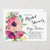 明るい花のウェディングシャワー招待状 招待状 (正面/裏面)