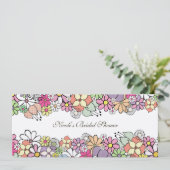 明るい花のカスタムなブライダルシャワーの招待状 招待状 (スタンド正面)