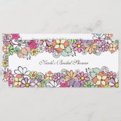 明るい花のカスタムなブライダルシャワーの招待状 招待状 (正面/裏面)