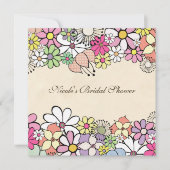 明るい花のカスタムなブライダルシャワーの招待状 招待状 (正面)
