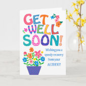 明るい花のカードで事故から元気になる カード (黄色い花)