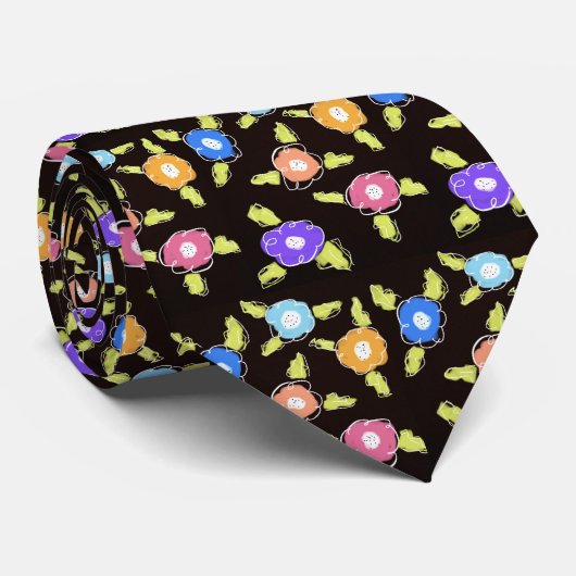 明るい花のネクタイのメンズモダンウェア ネクタイ (ロール)