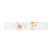 明るい花のモノグラム 春の結婚式 招待状ベリーバンド (フラット)