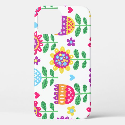 明るい花のヴィンテージカラフル模様 Case-Mate iPhoneケース (裏面)