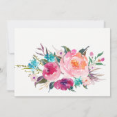 明るい花の卒業のパーティの招待状 招待状 (裏面)