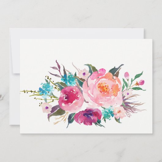 明るい花の卒業のパーティの招待状 招待状 (裏面)