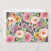 明るい花の卒業のパーティの招待状 招待状 (裏面)